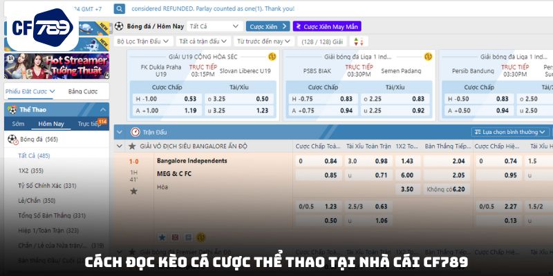 Cách đọc kèo cá cược thể thao tại nhà cái CF789