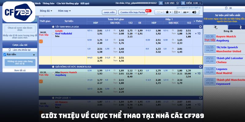 Giới thiệu về cược thể thao tại nhà cái CF789